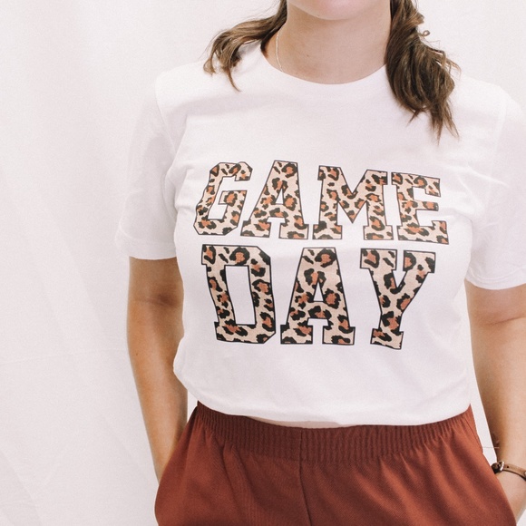 LEOPARD PRINT GAME DAY GRAPHIC TEE NWT - Picture 3 of 5
